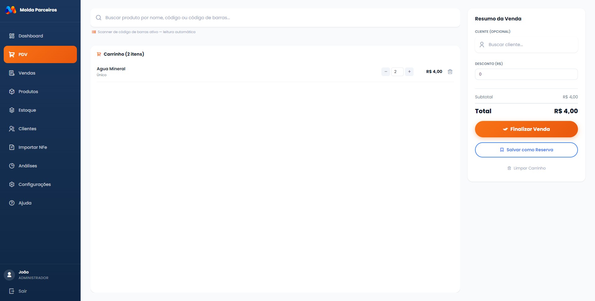 PDV — Ponto de Venda do Molda Parceiros